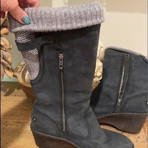 UGG Dark Gray or Navy, hard to tell. Like New. Rubber wedge heel